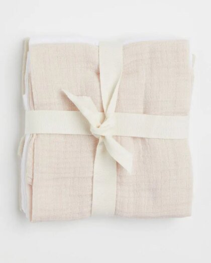 Set of 3 muslin baby blankets