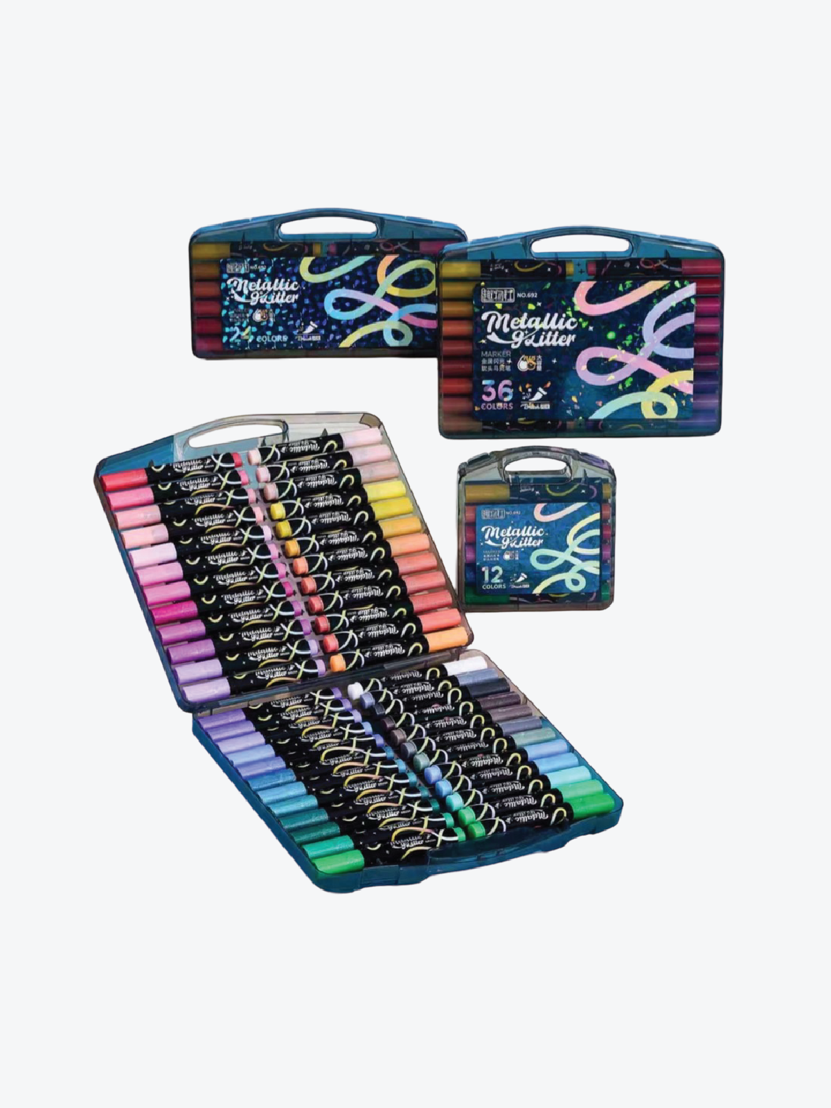 Metallic Glitter Painting Markers Set 24 Colors