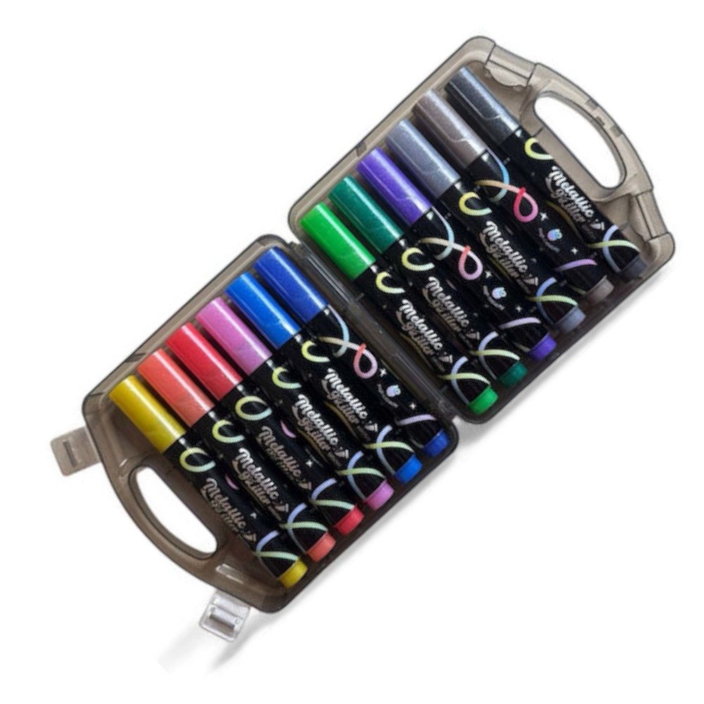 Metallic Glitter Painting Markers Set 24 Colors - Image 2