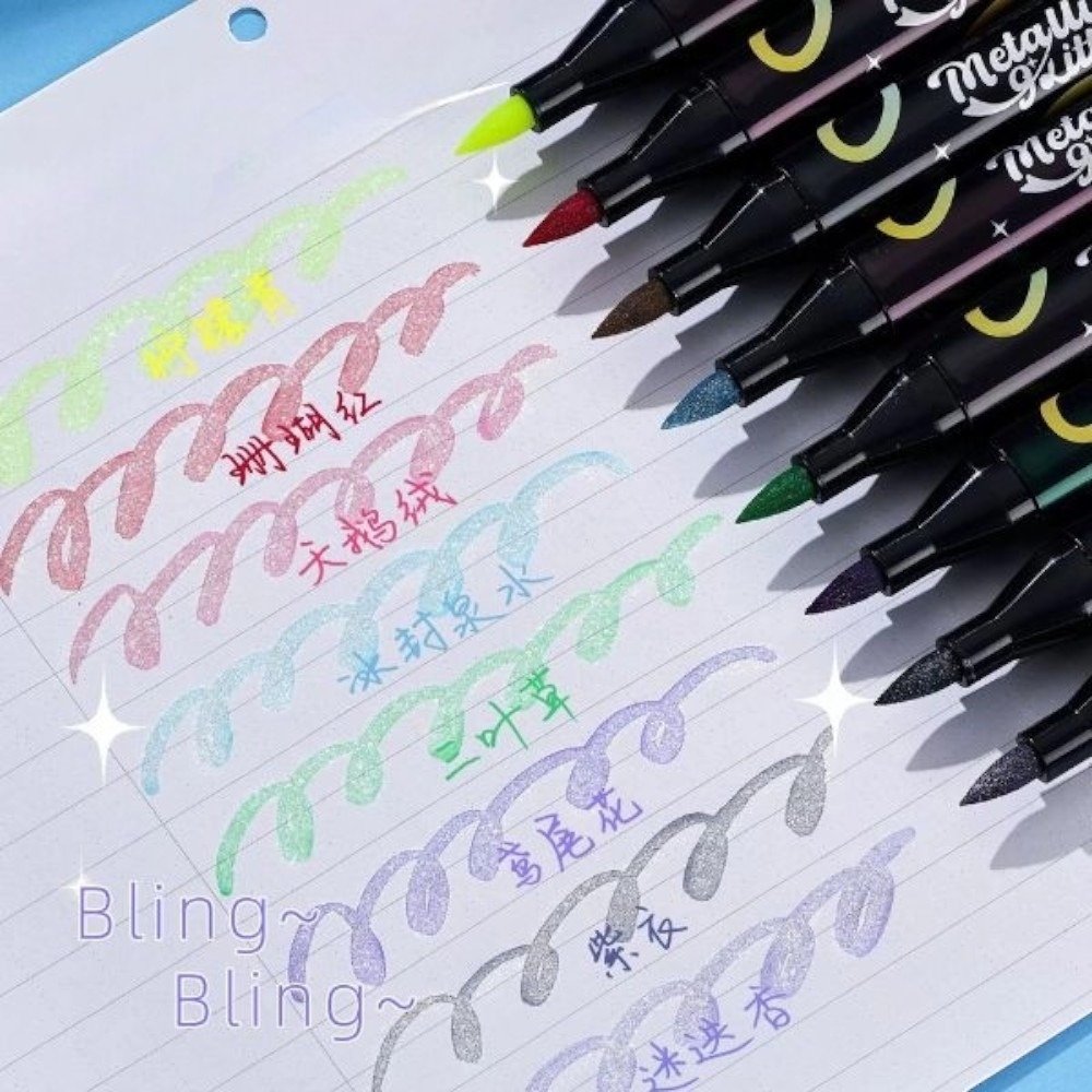 Metallic Glitter Painting Markers Set 24 Colors - Image 6