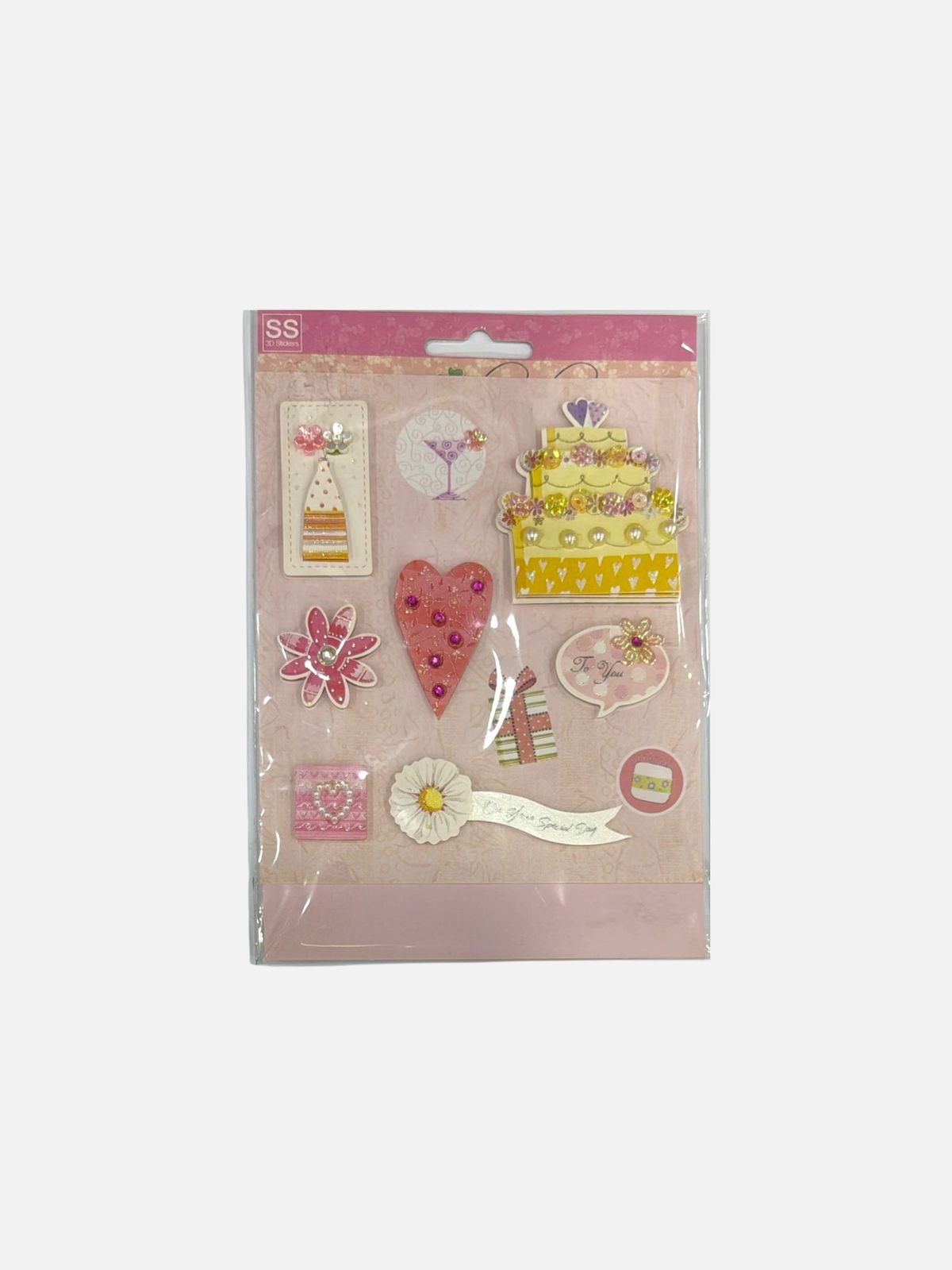 SS 3D Handmade Birthday & Celebration Stickers Greeting Card Deco Stickers - Image 3