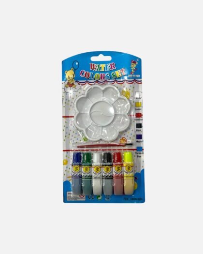 Kids Water Color Tube Set (6 Colors) with Flower Palette & Brush