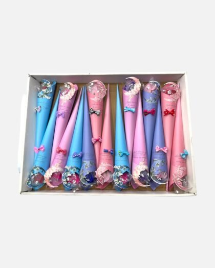 Mini Flower Bouquet Cone with Cute Bow & Charm