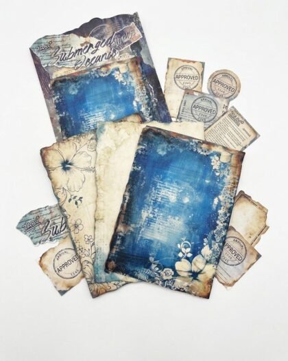 Oceanic Vintage-Style Decorative Arts and Crafts Paper for Journaling
