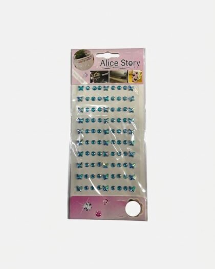Self-Adhesive Blue Crystal Rhinestone & Butterfly Pearl Stickers