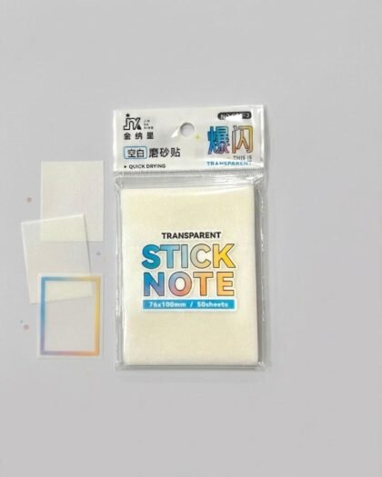 Transparent Glitter Sticky Notes - 76x100mm (50 Sheets)