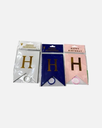 Happy Birthday Banner (With Ribbon)