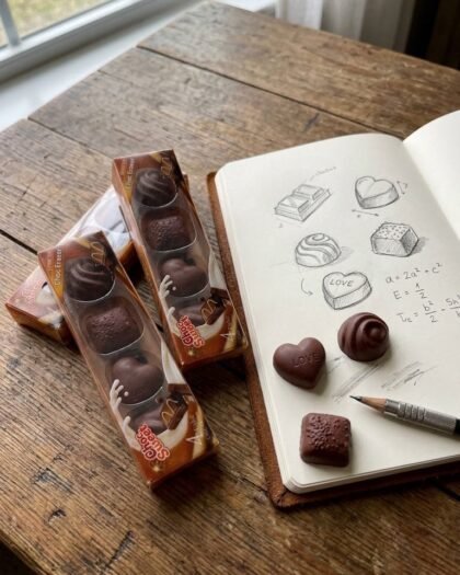 4-Pack Mini Chocolate Fancy Rubber Eraser Set