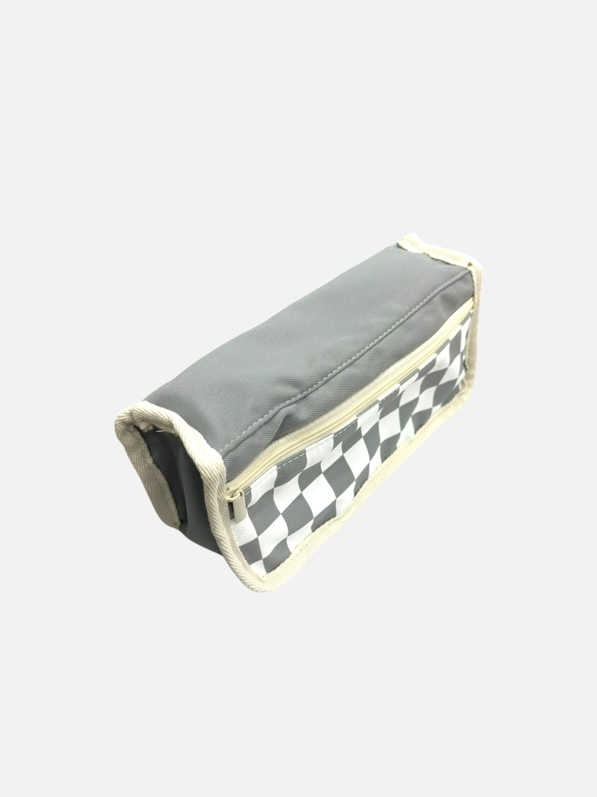 Checkerboard Pattern Multi-Compartment Pencil Pouch - Image 3