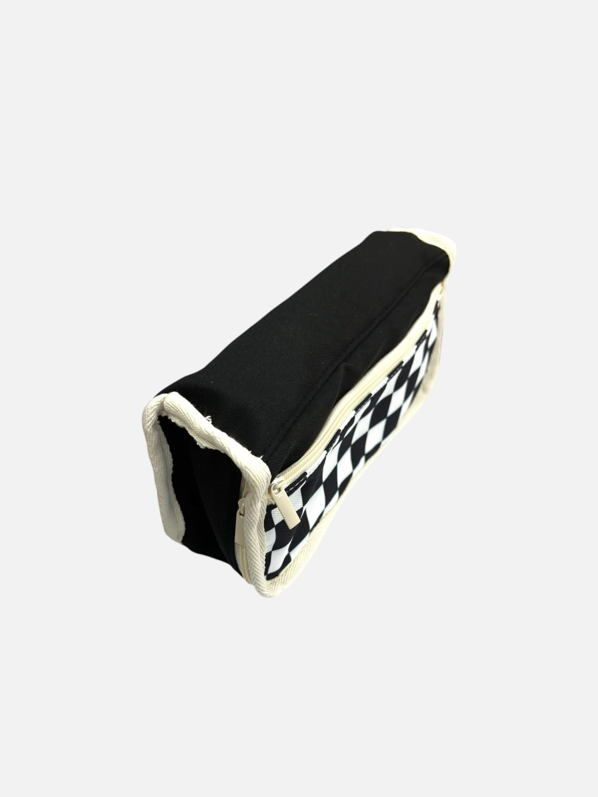 Checkerboard Pattern Multi-Compartment Pencil Pouch - Image 4