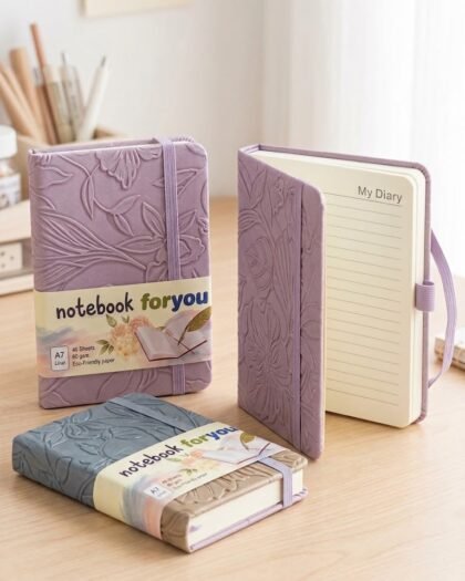 Notebook For You A7 Floral Embossed Pocket Diary for Daily Notes & Journaling